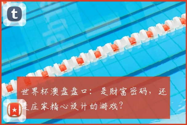 世界杯澳盘盘口:是财富密码,还是庄家精心设计的游戏?
